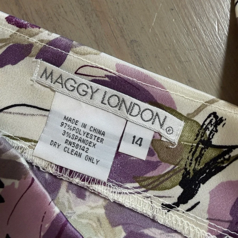 Maggy London Womens 14 Floral Sleeveless Dress - Picture 4 of 9